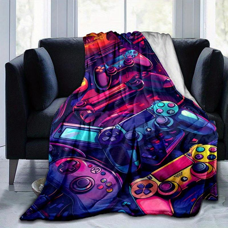 

1pc. Neon Gaming Controllers Patterned Blanket - Perfect for Home, Office, Outdoor Use, Gift Idea, Suitable for All Seasonsz041757 75x90cm
