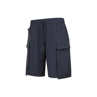Li Ning X Jackie Chan Kung Fu Series Innate Qi Solid Color Multi-Pocket Cargo Shorts Men Shorts Black AKST033-1