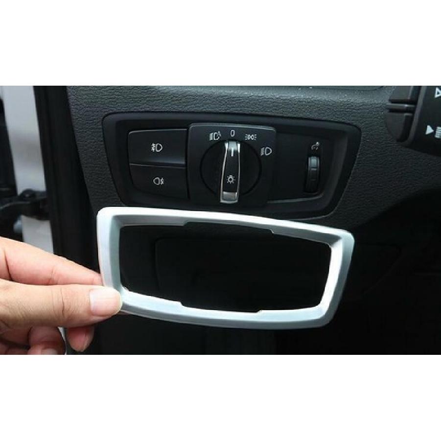 For BMW X1 2016- F48 ABS Silver Headlight Control Switch Frame Cover Trim