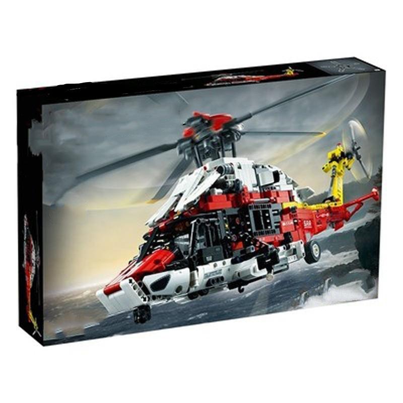 Airbus H175 Rescue Helicopter Model, Boys’ Small-Particle Building Block Toy, J2030