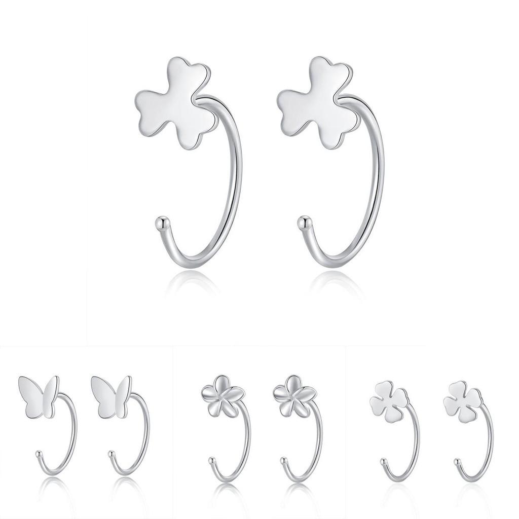 Trendy Japanese And Korean Inspired Floral Earrings Delicate Heart And Star Designs For Ladies