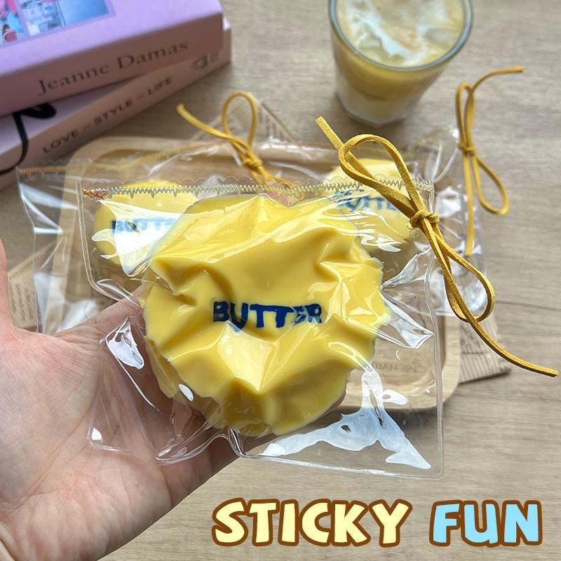 Butter Pudding Food-Grade Silicone Taba Squishy, Office Stress Relief Creamy Soft Handmade Squeeze Toy, Christmas Halloween Gift