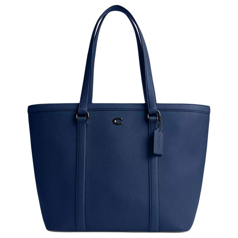 

COACH Gotham 38 Brand Logo Pebbled Leather Tote Bag Tote Bag Shopping Bag Handbag Shoulder Bag Large Men s Dark Blue синій
