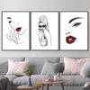 Red Lip Makeup Beauty Girls Face Wall Decor Art Poster Modern Picture Fashion Prints Canvas Painting For Girl Bedroom HD2965