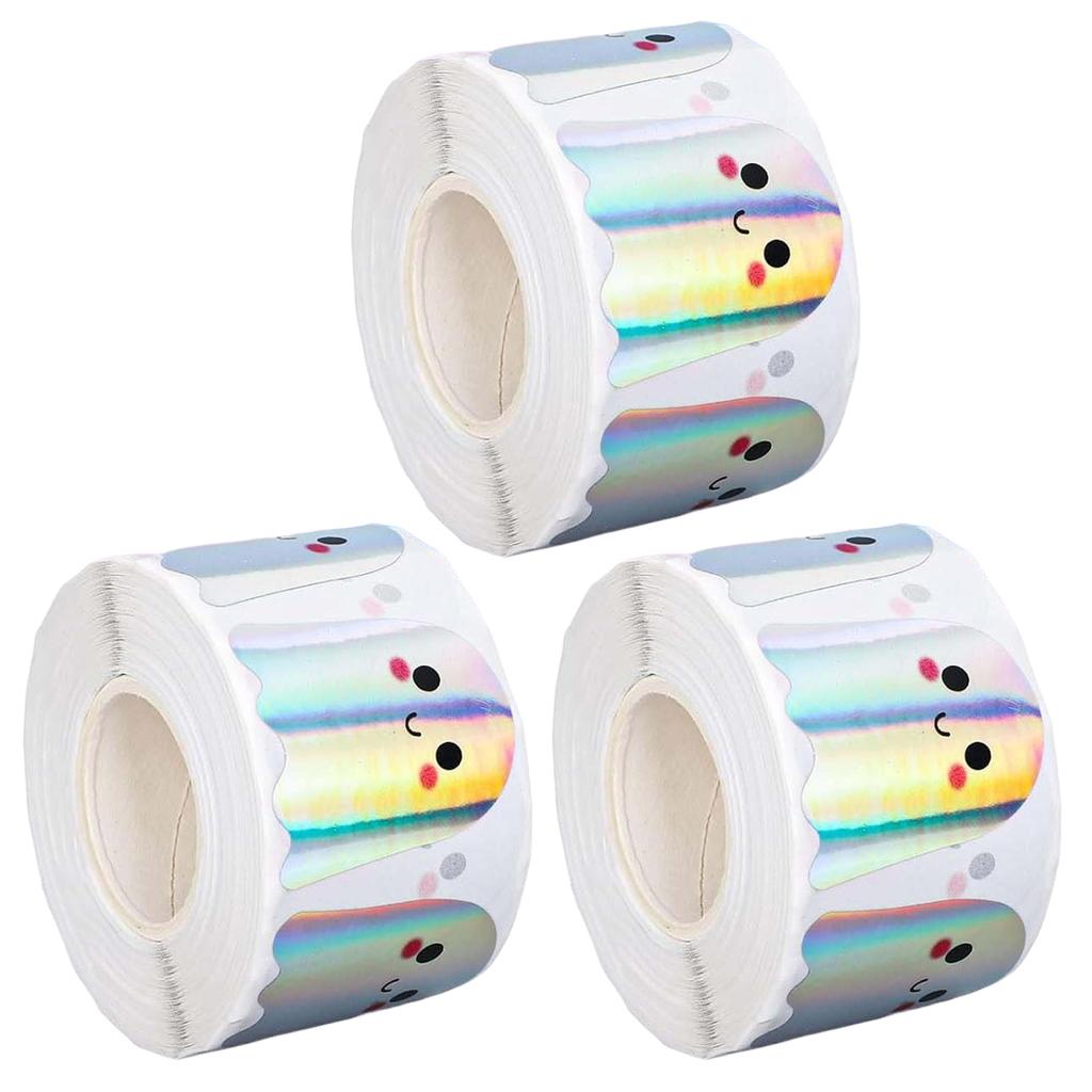 Waterproof Lasers Ghosts Stickers For Water Bottles Multifunctional Round Labels 500 Count Stickers For Halloween Party