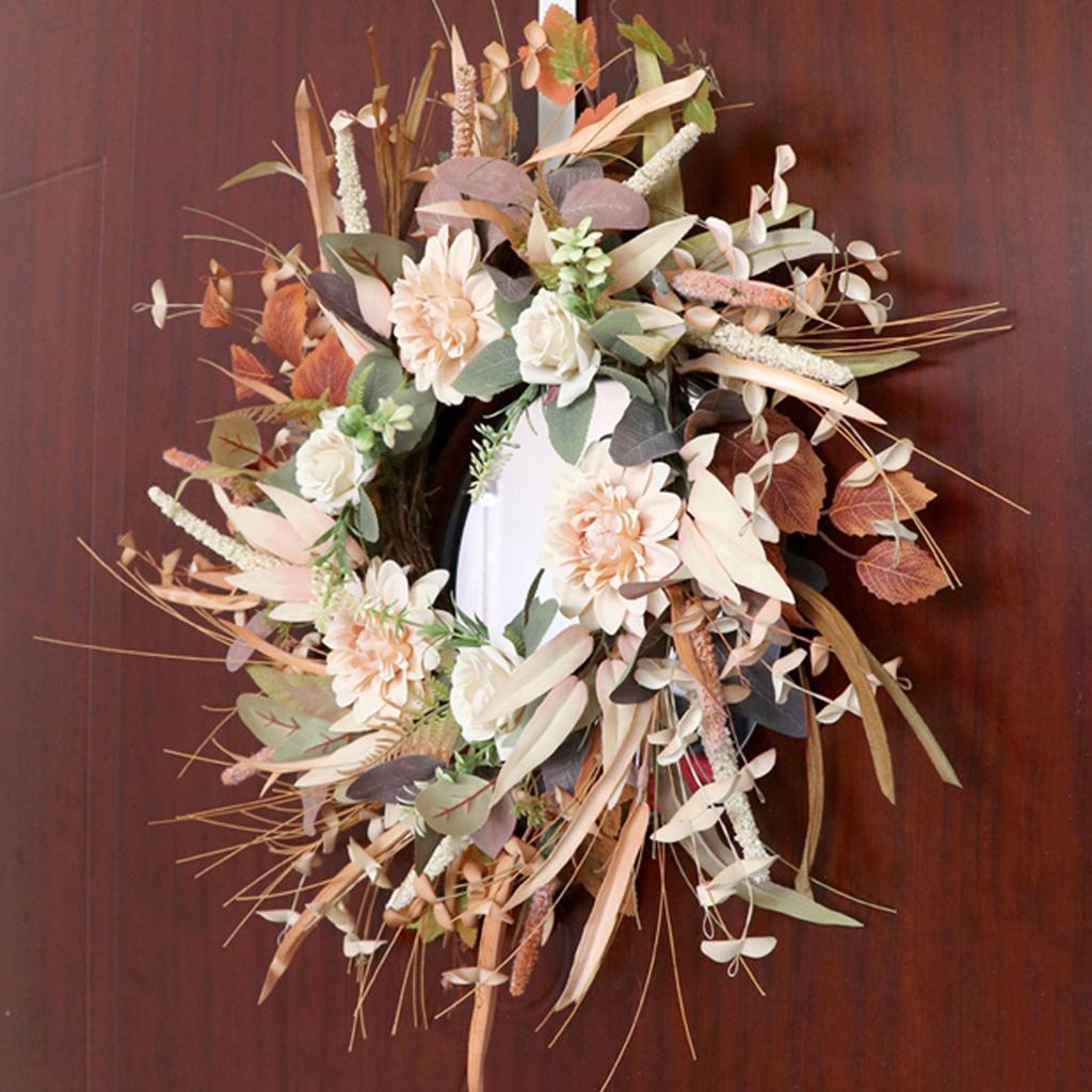 Lifelike Silk Flower Wreath with Foliage Charming Artificial Flower Wreath Adornment for Festive Celebrations or Events