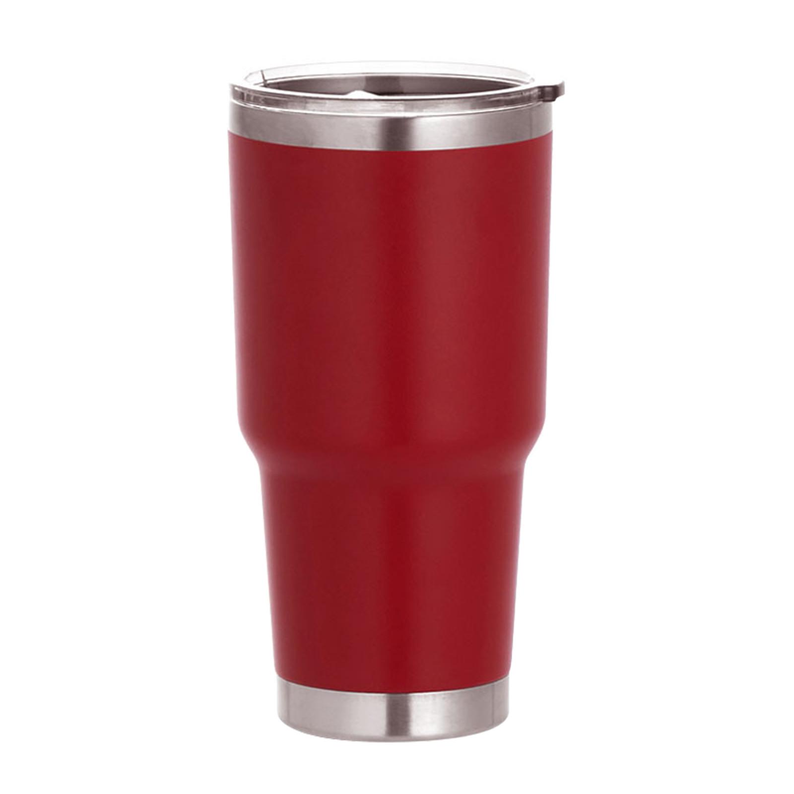 

Europe And America 30oz Plastic Sprayed Car Cup 304 Stainless Steel Double Vacuum Ice Breaker Car Mounted Beer Insulated Cup One Size червоний