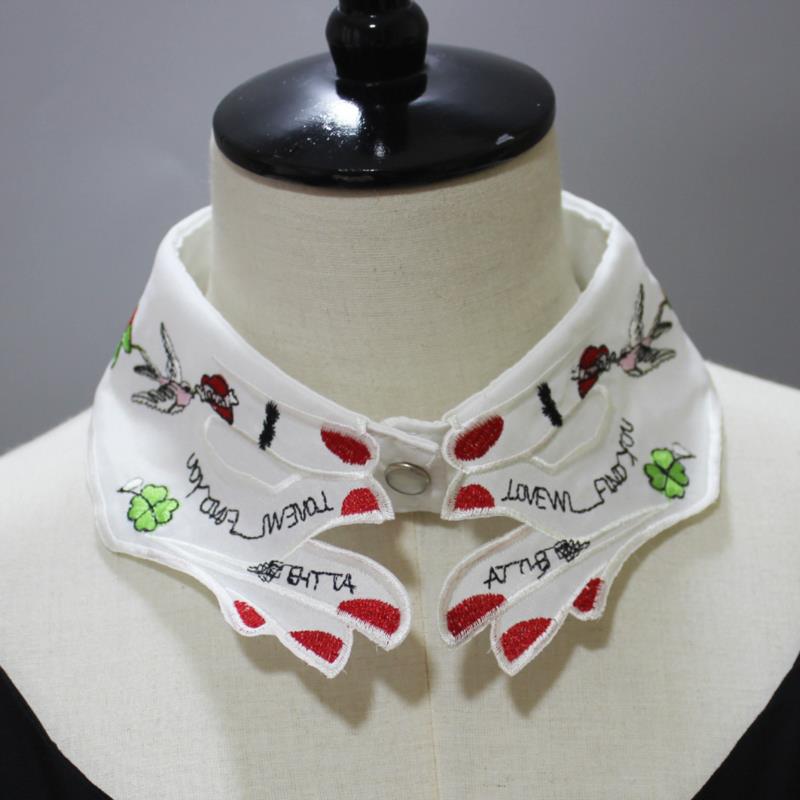 

Вышитый фальшивый воротник женские съемные воротники кружевной галстук винтажный съемный воротник ложный воротник лацкан блузка топ женская одежда