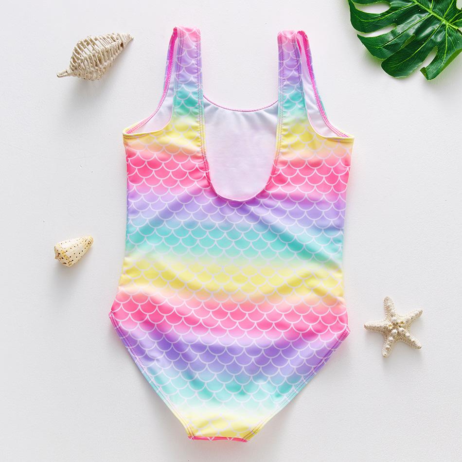 Infant Baby Girls Swimsuit Toddler Sleeveless Mermaid Fish Scale One Piece Swimwear Bikini Children Swimwear Kids Bathing Suit