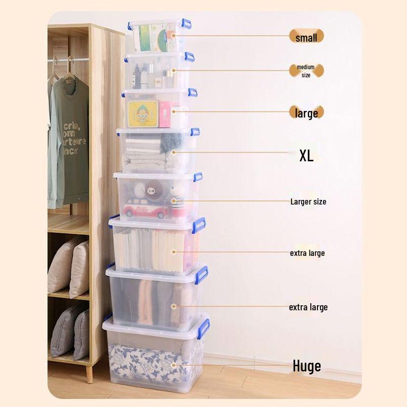 Extra-Large Transparent Plastic Storage Box for Car, Home, or Dorm - Multi-functional Toy Organizer