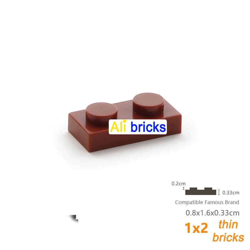 200pcs 1x2 Plate Brick Building Blocks Baseplate 3023 Accessories Bulk Parts Developing Classic MOC Brick Toys for Kids