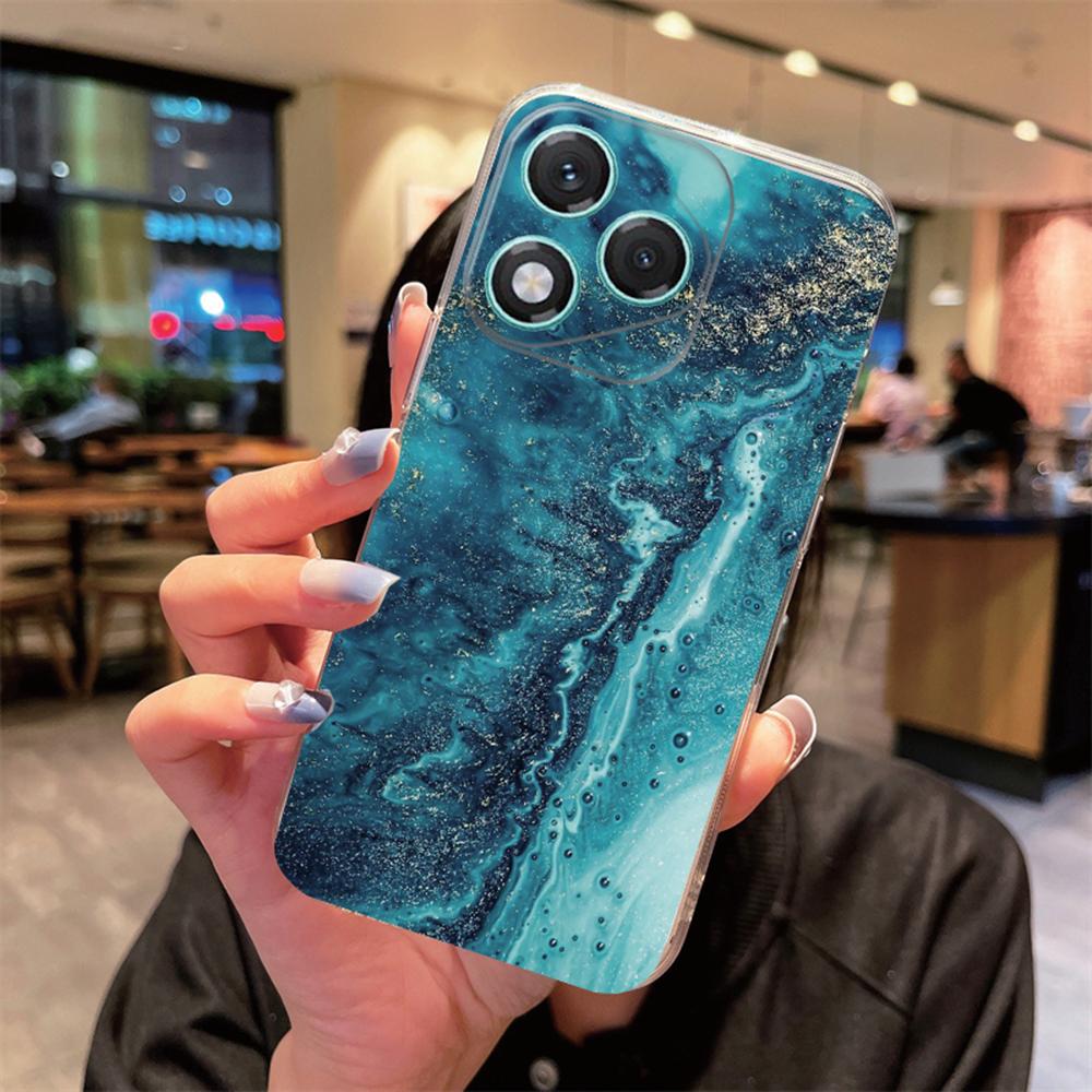 White Leopard Print Transparent For Honor 400 Pro 200 Lite 90 Smart 70 X7 Clear for Artistic Pink Marble Phone Case Couple Cover