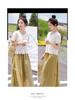 2025 Plus Size Women's Slimming Short Sleeve Lace Top - New French Style
