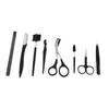 8 Pcs Eyebrow Grooming Kit Black Rustproof Stainless Steel Eyebrow Trimming Kit Beauty Tools with