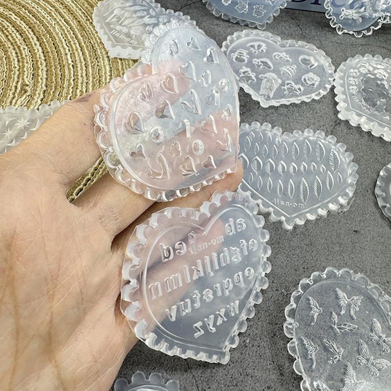 Cartoon Silicone Nail Carving Mold Flower Bow Nail Decorations Stereoscopic Stamping Plate Nails Diy Design Manicure Tools