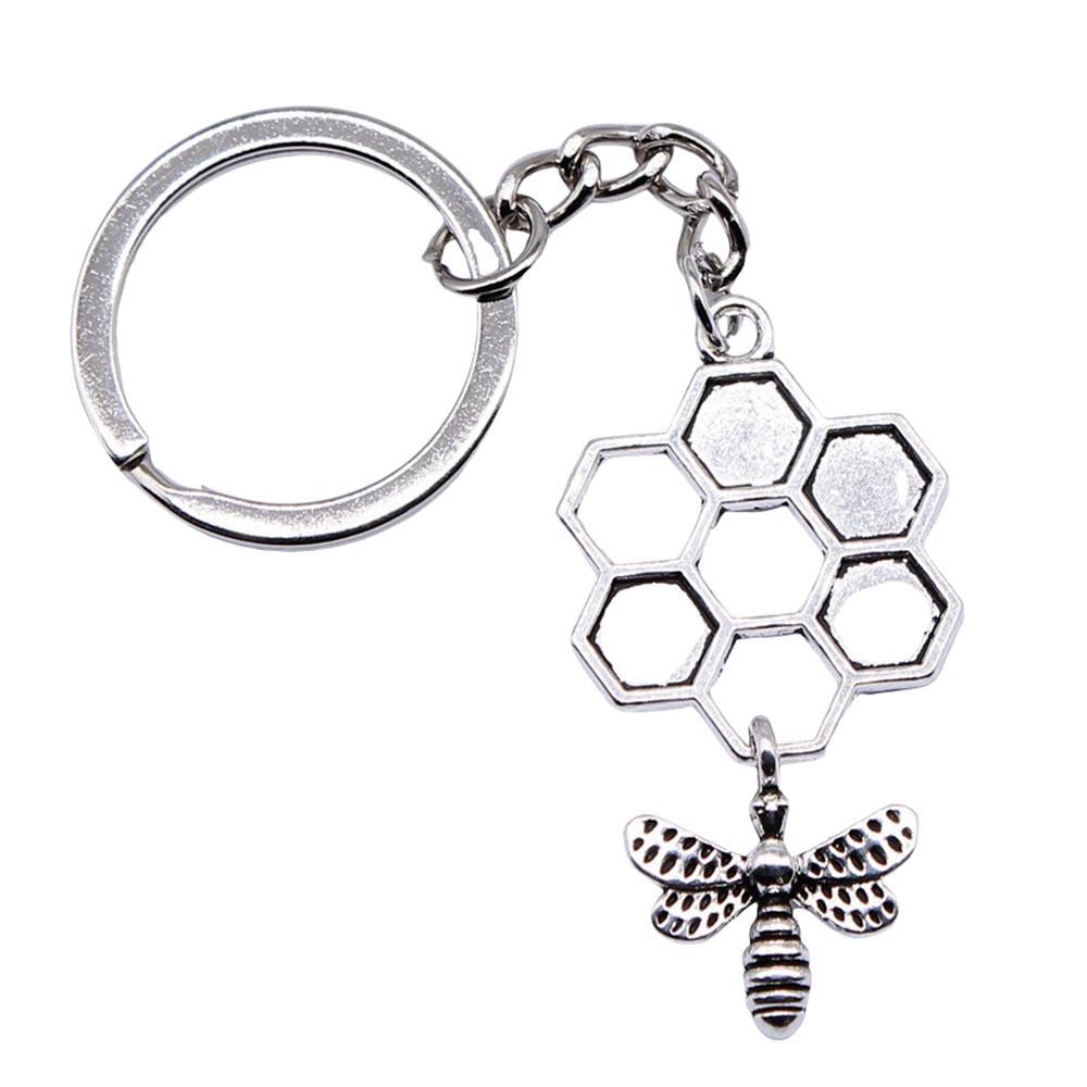 Breloc cu Charm Libelulă și Albină Pandantive Fluture Inel pentru Chei Inel de 28mm