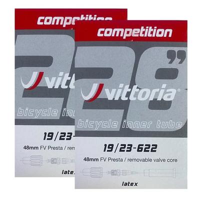 Vittoria Latex Tubes, 2-Pack, RVC 700c, Presta Valve 48mm (700x19/23c) [Parallel Import]