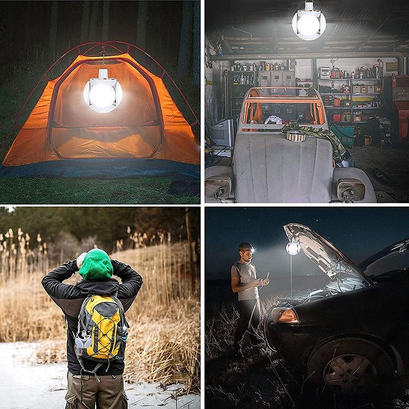 Rechargeable Collapsible Pop Up Solar Outdoor Hanging Lights 18650 Battery Camping Lantern Tent Light With