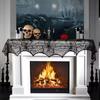 1/2pcs-Halloween Fireplace Cloth Black Lace Halloween Table Runner Halloween Cobweb Tablecloth Outdoor Party Decorative Cloth