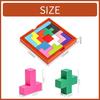 Rowaica Wooden Puzzle, Educational Kids Shape-Matching Puzzle, Slide Puzzle, Tetris, Educational Toy, Wooden Toy, 13 Pieces