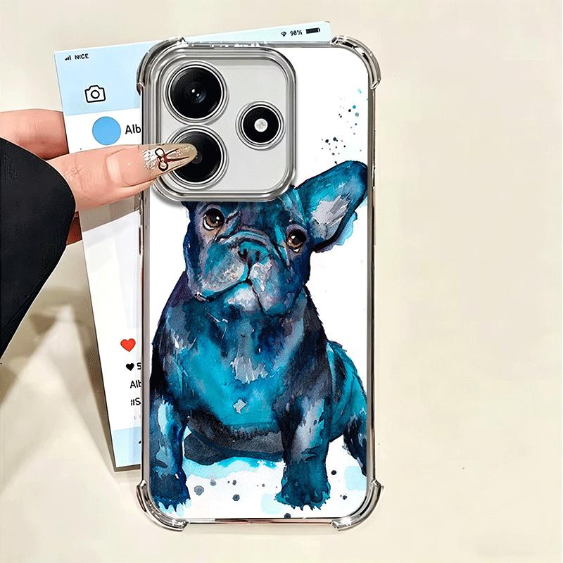 French Bulldog Dog Pug Design Plating Phone Case For Xiaomi Poco X5 X6 X7 X8 Pro Max F8 Ultra F7 M8 M7 M5S Redmi 15C 15 14C 13C