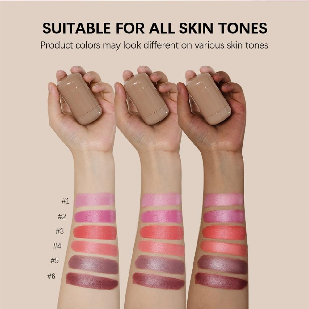 Lakerain Multi-Use Color Stick 6 Shades Creamy Lip and Cheek Balm Natural Dewy Face Blush Tint Long Lasting Hydrating Makeup Cosmetic for Women
