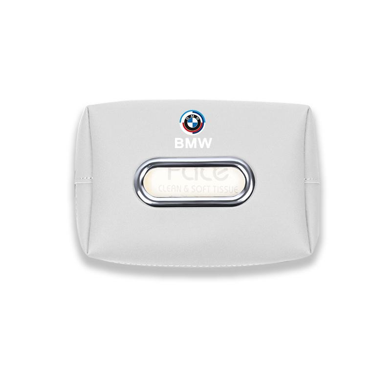 Car Tissue Box Holder Leather Car Armrest Napkin Case Sun Visor Backseat Bag For BMW E46 E87 E91 X5 E70 F11 E30 E90 F20 G20 G30 SK0
