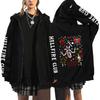 New Fashion Hooded Top Women Men's Hellfire Club Print Zipper Jacket Hip Hop Street Sports Couple Casual Loose Hoodie