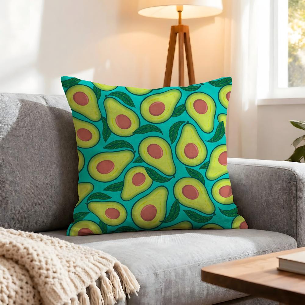 Pattern Avocado Print Cushion Cover 1Pcs Decorative Covers Soft Cushion Case For Sofa Couch Decor 40X40 45X45 Pillowcases