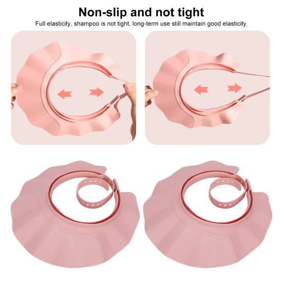Shower Cap Shield Adjustable Bathing Head Hat Shampoo Visor Cap Soft BPA-Free Hair Washing Shield for Head