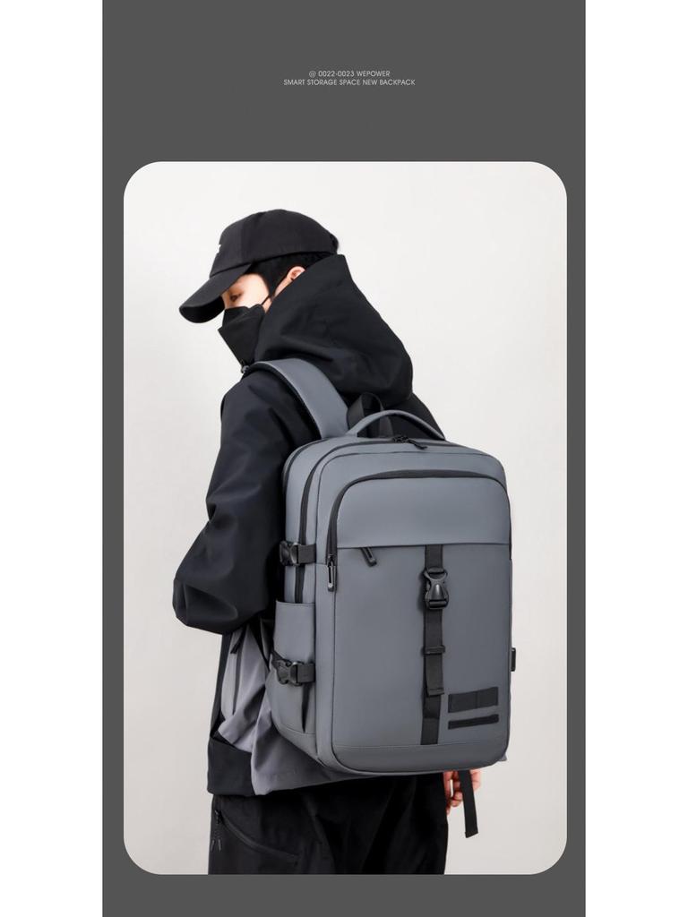 Trendy High-Capacity Nylon Backpack for Men and Women - Casual Travel and Computer Bag