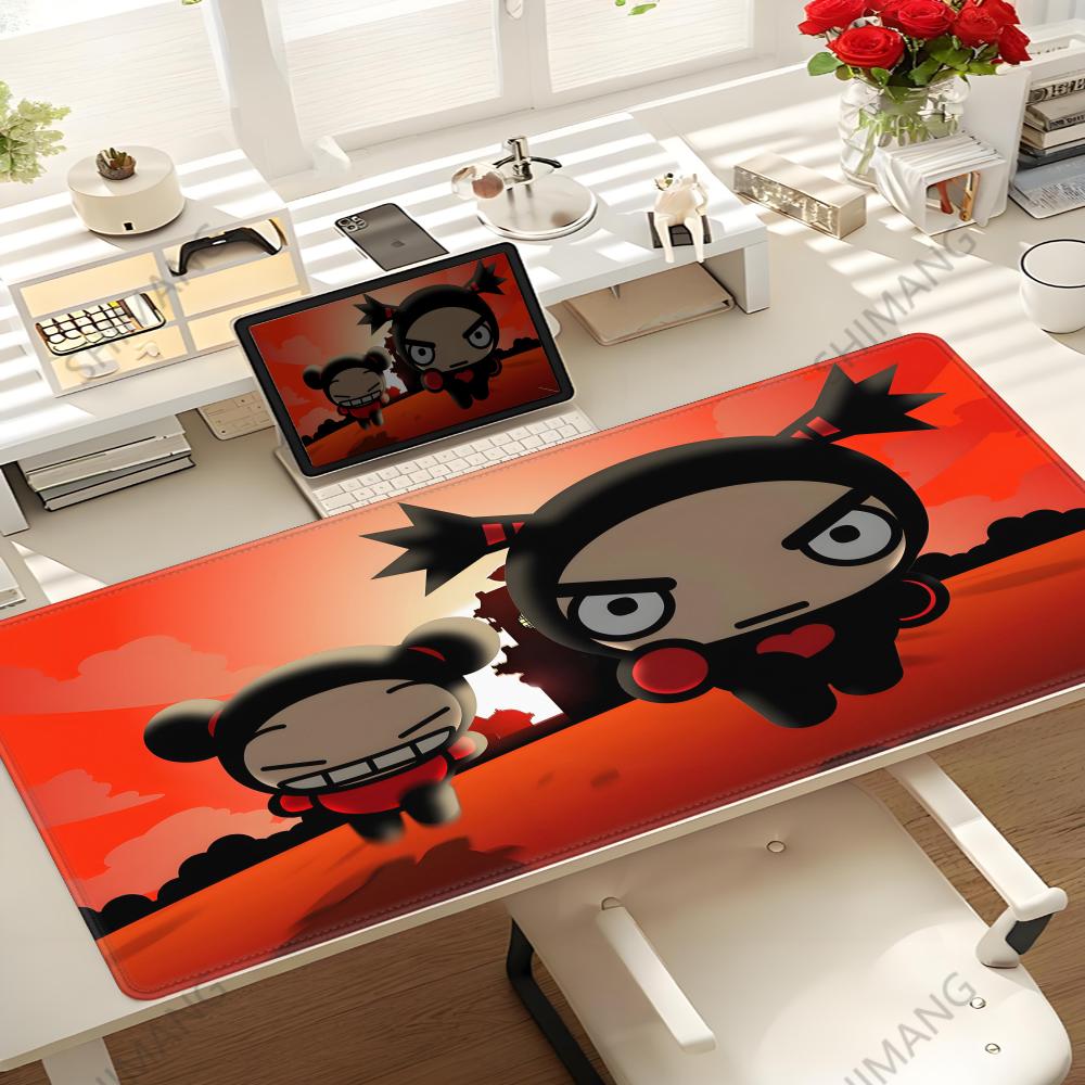 Cute Garu Pucca Mouse Pad Nonslip Locking Edge Deskmat Pc Laptop Accessories Rubber Office Keyboard Large Game Xxl Carpet