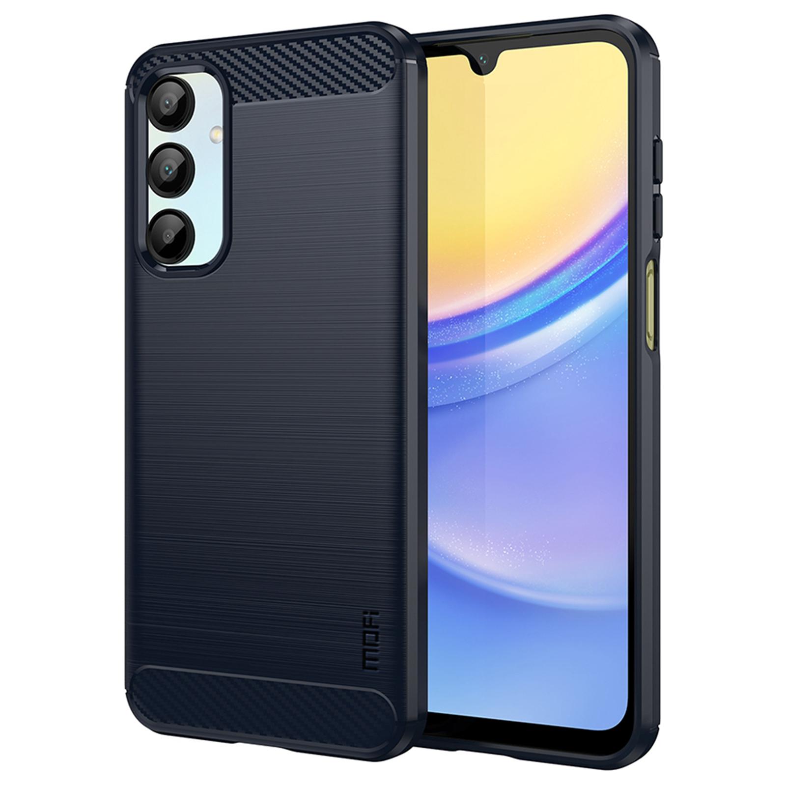 

MOFI JK Series-1 Чехол из ТПУ для Samsung Galaxy A16 5G/A16 4G с текстурой углеволокна, мягкая накладка из ТПУ Blue