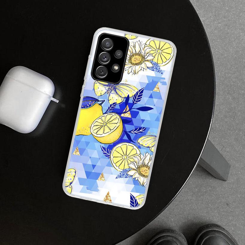 Mediterranean Lemon Phone Case Cover for Samsung Galaxy A12 A22 A32 A52 A72 A02S A51 A50S A31 A20S A10S Note 20 Ultra 10 Plus Ga