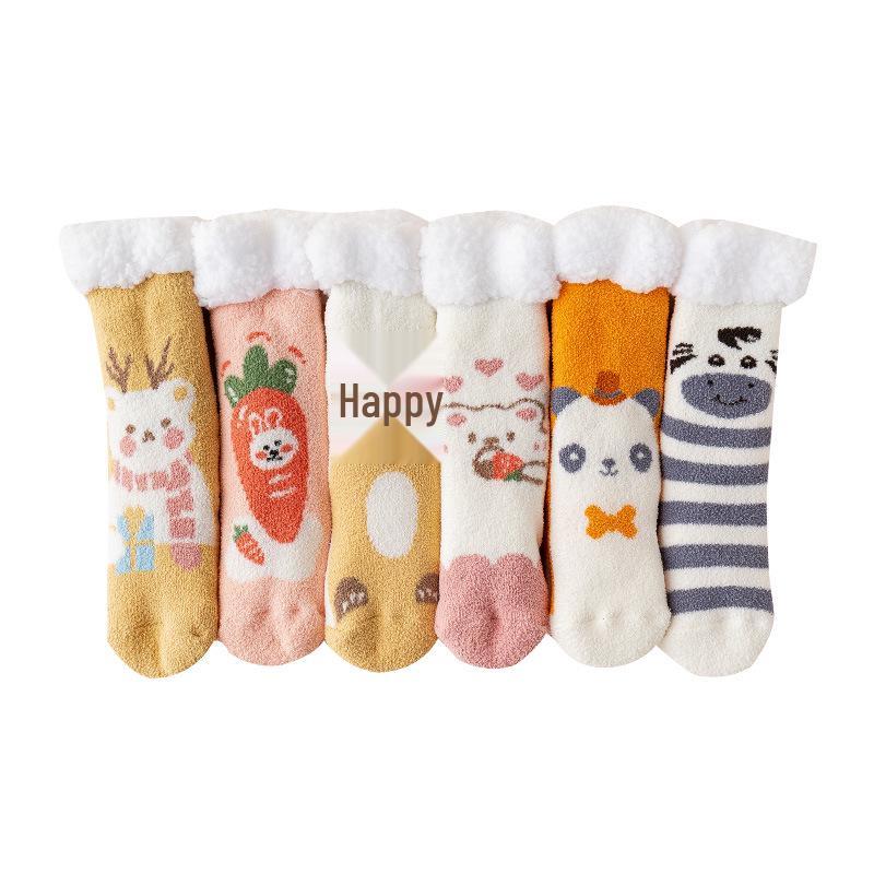 Women's Fleece-Lined Lambswool Home Socks - Warm, Thick, Cozy for Winter & Christmas