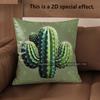 2D Bohemian Cactus Print Throw Pillow Covers Pattern Cushion Cover Suitable For Sofa Bedroom Car Pillow Cover