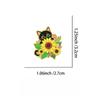 1/6Pcs Animal Brooches Flowers Enamel Pin Set Cartoon Black Cat Brooch For Coat Collar Lapel Pins Metal Badges Jewelry Gift