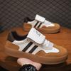 Fashion New Shoes for Men Women Genuine Leather Casual Shoes Trend Striped Flat Skateboard Shoes Street Cool Lace-up Sneaker