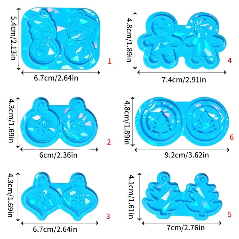 Christmas Silicone Molds DIY Handmade Crafts Holographic Resin Molds DIY Keyring Earring Pendant Making Tool Durable