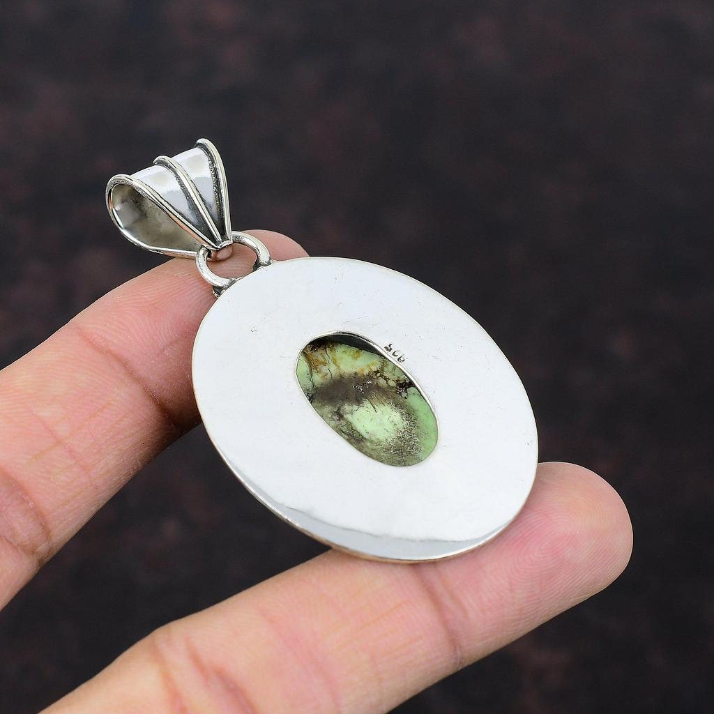 Lemon Chrysoprase Pendant Vintage Style Pendant 925 Sterling Silver Pendant Handmade Pendant Awesome Gemstone Jewelry Women's Special Gift