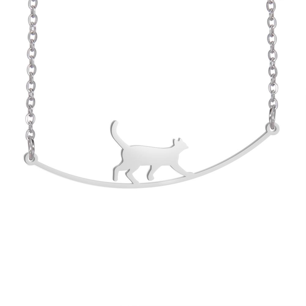 Cazador Cute Animal Cat Pendant Necklace for Women Lovely Paw Choker Neck Chain Stainless Steel Jewelry Birthday Gift 2026