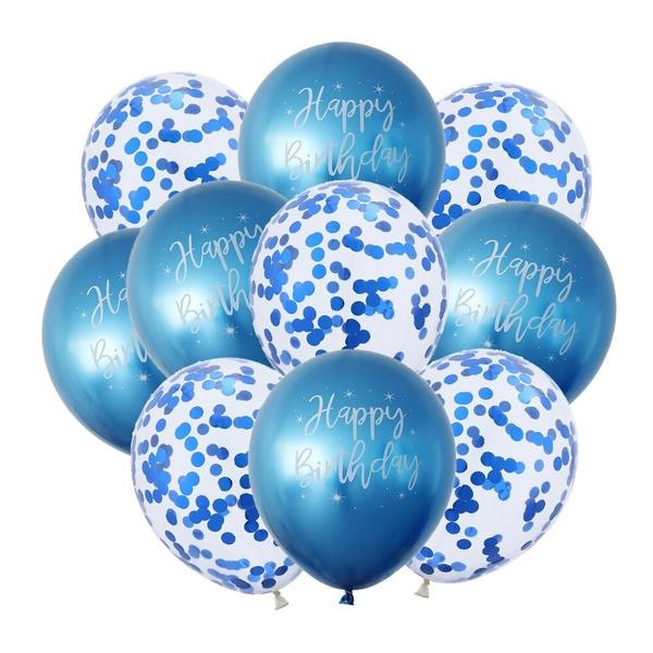 20ks metalický balónek Happy Birthday Balloon Confetti Balloon Gold Silver Blue