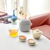 Portable Travel Tea Set Casual Gift Suet Jade Cover Bowl Kuaike Cup Simple Gift for Girls Teachers' Day