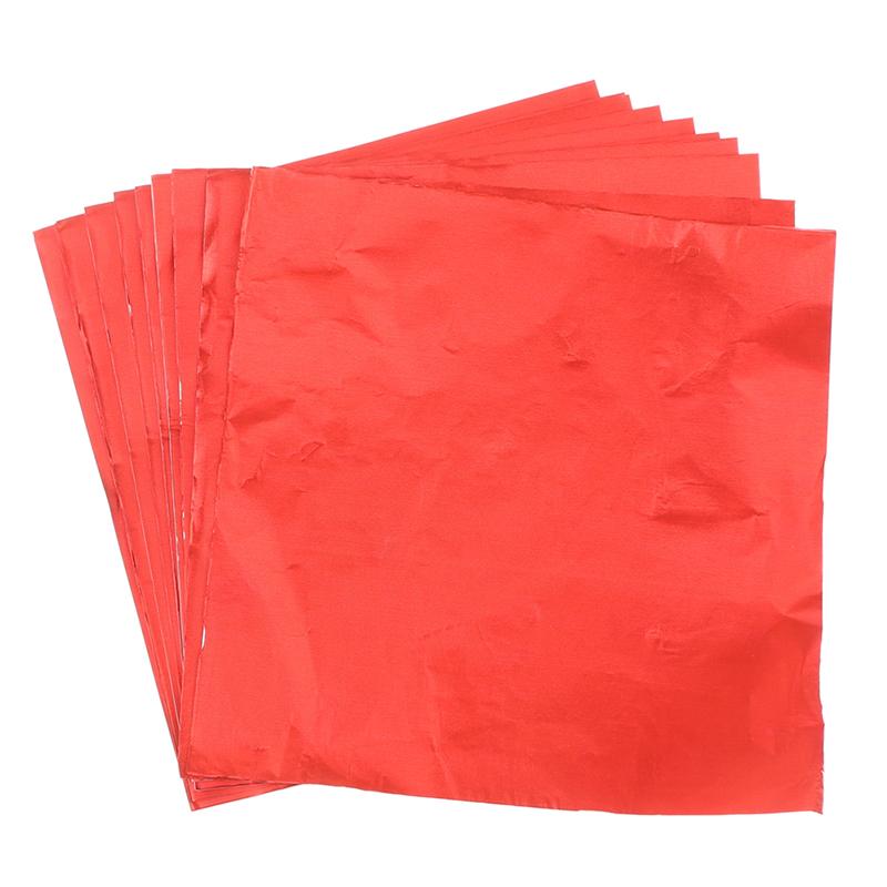 100 listů 20*20 cm hliníková fólie balicí papír Svatební čokoládový papír