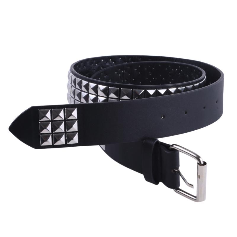 

new luxury square bead rivet belt metal pyramid straps men and women punk rock hardware jeans designer female waist belts 110cm