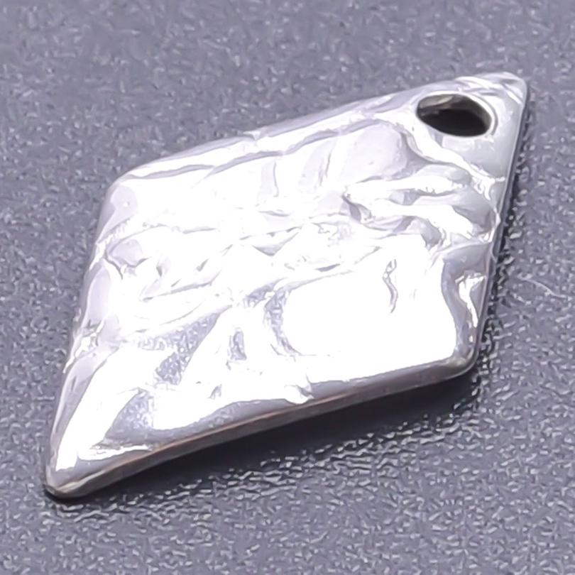 

5pcs Silver Color Titanium Charms For Jewelry Making Supplies Irregular Geometry Stainless Steel Pendants Handmade Accessories