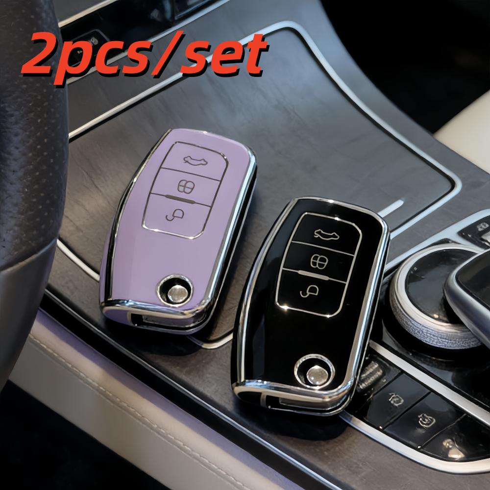 

2Pcs Car Key Case Covers For Ford Fiesta Focus 2 Ecosport Kuga Escape C Max