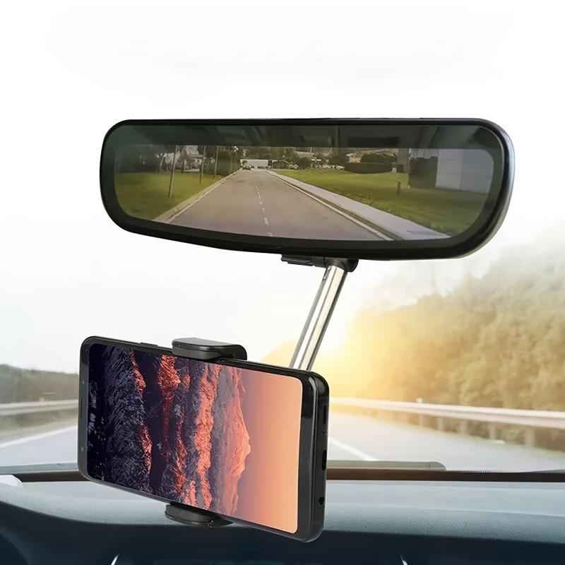 1pc 360 ° rotatable rearview mirror phone holder, adjustable waterproof, is an ideal choice for automotive interior accessories