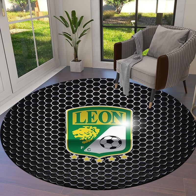 Club Leon Round Area Rug,Carpet Rug for Living Room Bedroom Sofa Playroom Decor,Non-slip Floor Mat