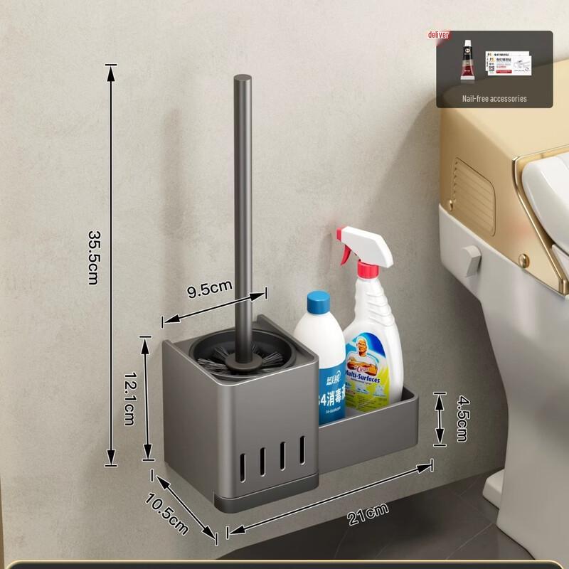 cmaos Wall-Mounted Toilet Brush with Drip Tray